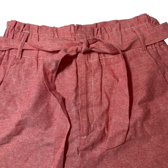 Draper James RSVP Red Linen Blend Paper Bag Shorts Size Small - Picture 3 of 6